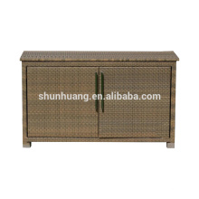 Practical outdoor garden furniture water proof rattan wicker cabinet for storage